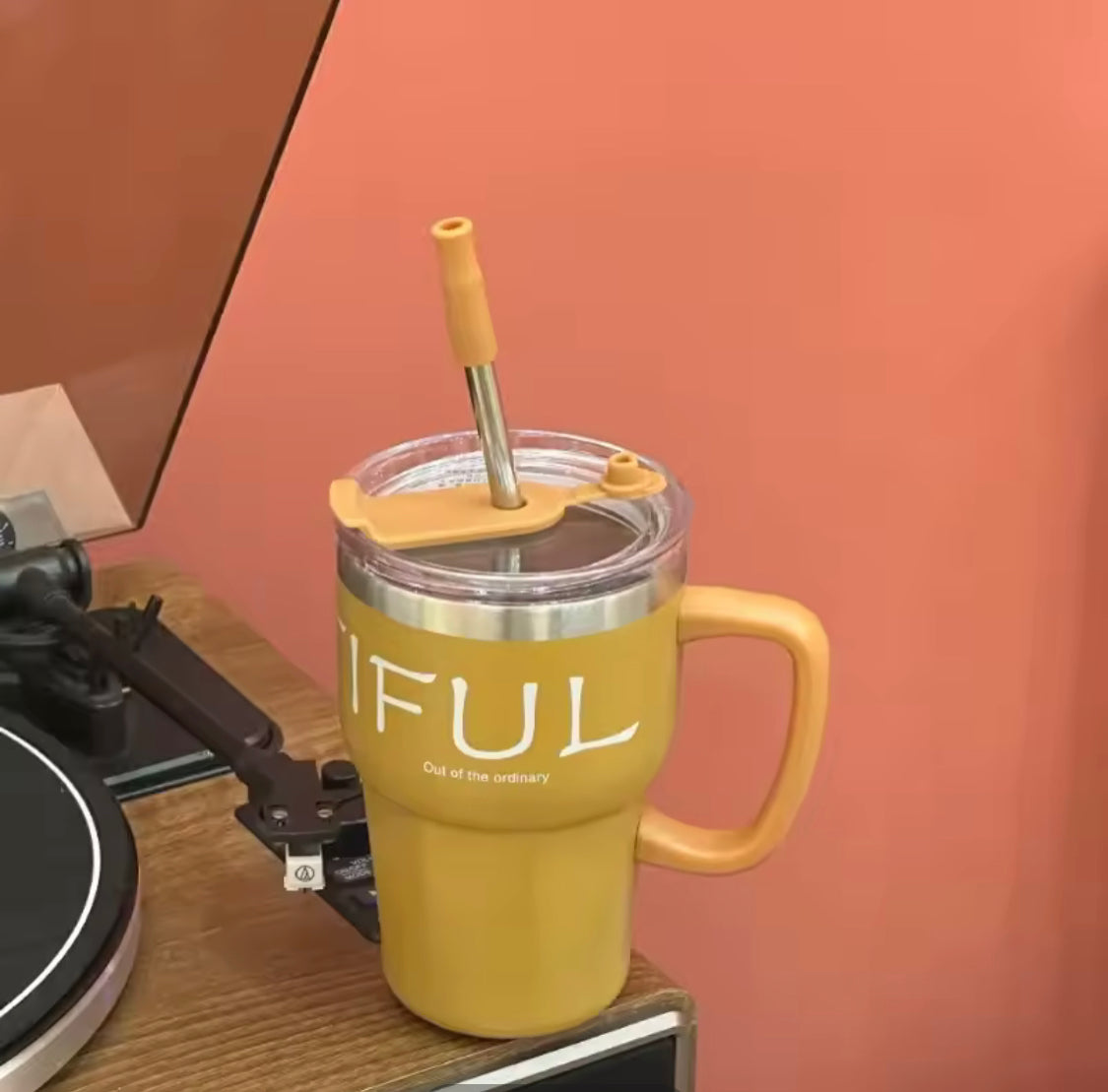 600ml Korean Style Coffe Mug, Office Water Cup, Dual Drinking Straw Coffee Cup, Stainless Steel Office Mug, Stainless Steel Thermos Mug 600ml Korean Style Coffe Mug, Office Water Cup, Dual Drinking Straw Coffee Cup, Stainless Steel Office Mug, Stainless Steel Thermos Mug
